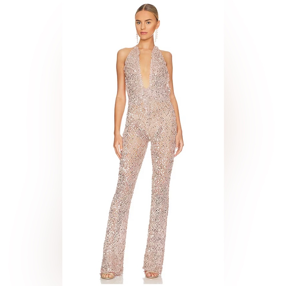 Retrofete TOSCA SEQUIN CROCHET JUMPSUIT XS/S NWT